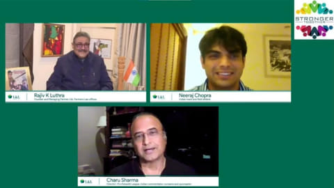 Rajiv Luthra, Neeraj Chopra, Charu Sharma