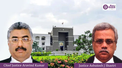 Chief Justice Aravind Kumar and Justice Ashutosh J Shastri with Gujarat HC