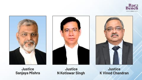 Justice Sanjaya Mishra, Justice N Kotiswar Singh and Justice K Vinod Chandran
