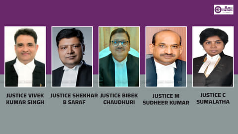 Justices Vivek kumar singh, Shekhar B Saraf, Bibek Chaudhuri, M Sudheer Kumar, C Sumalatha