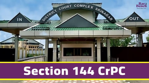 District Court Srinagar, Section 144 CrPc