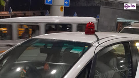 Red beacons and multi toned sirens