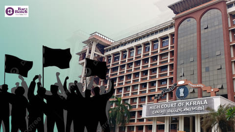 Kerala High court, protest flag