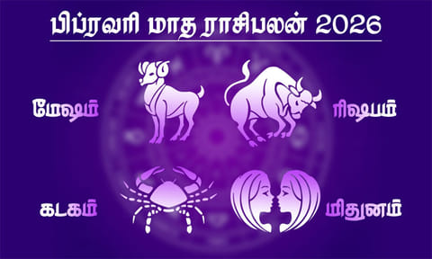பிப்ரவரி மாத ராசிபலன் - மேஷம், ரிஷபம், மிதுனம், கடகம்