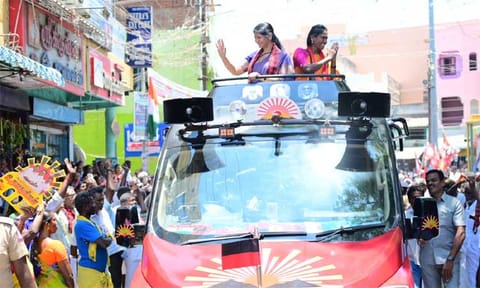 இந்த தேர்தல் ஆர்எஸ்எஸ் நாக்பூருக்கும் கீழடி தமிழருக்கும் இடையிலான போர் - கனிமொழி