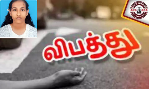 பைக் மீது லாரி மோதி விபத்து: தந்தை கண்முன்னே மகள் பலி