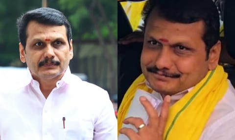 வாக்கு எண்ணிக்கை மையத்திற்கு மஞ்சள் துண்டு அணிந்து வந்ததால் செந்தில் பாலாஜிக்கு அனுமதி மறுப்பு