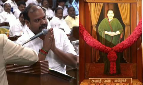 ஜெயலலிதாவின் படத்தை பார்த்து அழுதபடியே பதவியேற்ற எம்.எல்.ஏ.