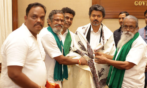 தேசிய தென்னிந்திய நதிகள் இணைப்பு விவசாயிகள் சங்கத்தினர் முதல்-அமைச்சர் விஜய்க்கு வாழ்த்து