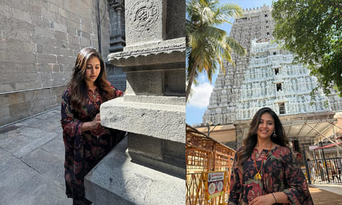 திருவண்ணாமலையில் சாமிதரிசனம் செய்த நடிகை அஞ்சலி... வைரலாகும் புகைப்படங்கள்