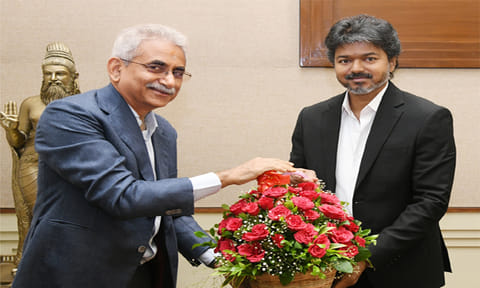 தமிழ்நாடு முதல்-அமைச்சர்  ஜோசப் விஜயுடன் ராம்கோ குழுமத்தின் உயர்மட்ட அலுவலர்கள் குழு சந்திப்பு