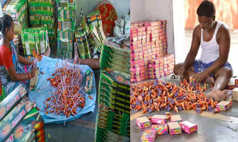 விருதுநகர்: அனுமதியின்றி தயாரித்த பேன்சி ரக பட்டாசுகள் பறிமுதல்