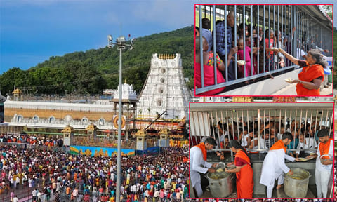 திருப்பதியில் வரலாறு காணாத கூட்டம்.. 5 கிலோ மீட்டர் தூரம் வரிசையில் காத்திருக்கும் பக்தர்கள்
