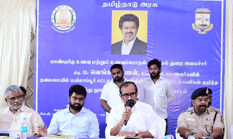 உணவு மற்றும் உணவு பொருள் வழங்கல் துறை அமைச்சர் ப.வெங்கடரமணன்
