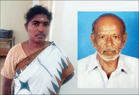 தீக்குளித்த பஞ்சர் கடைக்காரர் சாவு நூலக பெண் ஊழியர் கைது