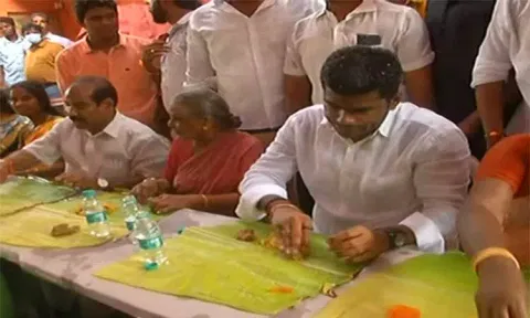 சமபந்தி விருந்து - பாஜக தலைவர் அண்ணாமலை பங்கேற்பு