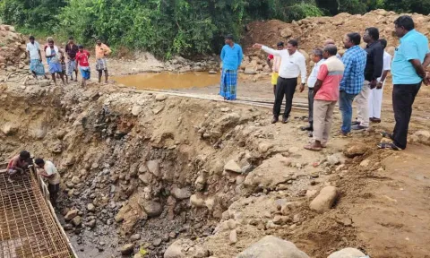 மேம்பாலங்கள் கட்டும் பணியை திட்ட இயக்குனர் ஆய்வு