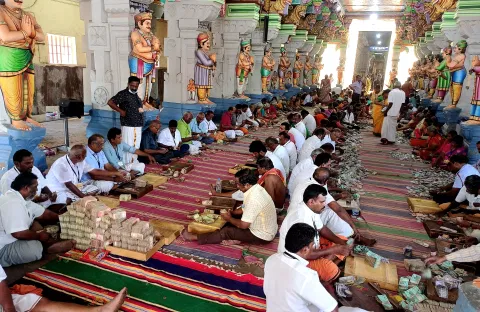 ராமேசுவரம் கோவிலில் ரூ.1½ கோடி உண்டியல் காணிக்கை