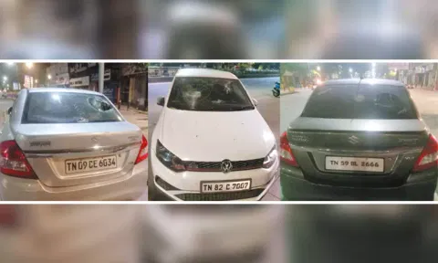 மோட்டார் சைக்கிளை போலீசார் பறிமுதல் செய்ததால் ஆத்திரம்: மது போதையில் 10 கார் கண்ணாடிகளை உடைத்த 2 வாலிபர்கள் கைது