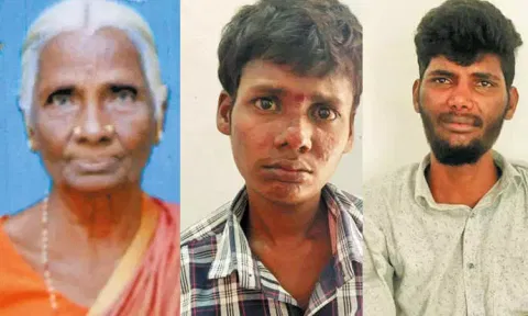 மூதாட்டியை படுகொலை செய்து நகை கொள்ளை - 2 பேர் கைது