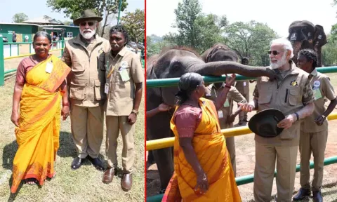 ஆஸ்கர் விருது வென்ற ஆவணப்படத்தில் இடம்பெற்ற பொம்மன் - பெள்ளி தம்பதியுடன் பிரதமர் மோடி கலந்துரையாடல்...!