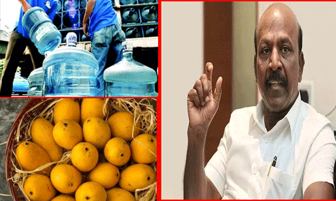 வாட்டர் கேன் மற்றும் பழங்கள் விற்பனை: சுகாதாரத்துறை அதிகாரிகளுக்கு அமைச்சர் அதிரடி உத்தரவு