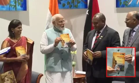 டோக் பிசின் மொழியில் மொழிபெயர்க்கப்பட்ட திருக்குறள் நூலை வெளியிட்டார் பிரதமர் மோடி...!