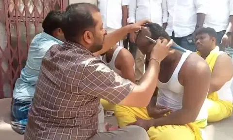 செந்தில் பாலாஜி விரைவில் குணமடைய, மொட்டை போட்டு வேண்டி கொண்ட ஆதரவாளர்கள்