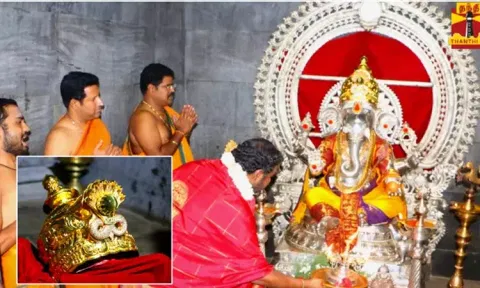 வேலூர் தங்க கோவிலில் உள்ள சக்தி கணபதிக்கு உலகிலேயே பெரிய வைடூரிய கிரீடம்..!
