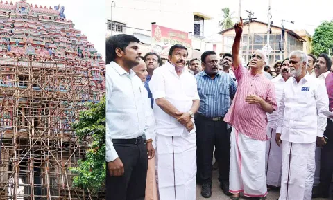 ஸ்ரீரங்கம் கோவில் கிழக்கு கோபுரம் பழமை மாறாமல் புதுப்பிக்கப்படும்-அமைச்சர் சேகர்பாபு பேட்டி