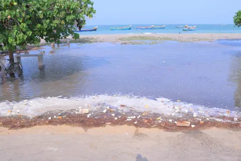 தூத்துக்குடியில் கடல் உள்வாங்கியதால் பரபரப்பு