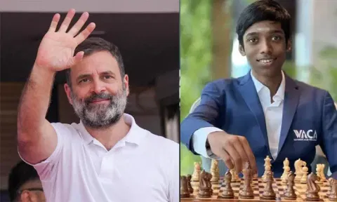 செஸ் உலகக் கோப்பை: இறுதிப்போட்டியில் பங்கேற்றுள்ள பிரக்ஞானந்தாவுக்கு ராகுல்காந்தி வாழ்த்து