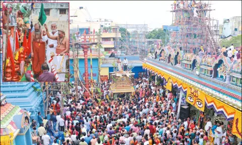 தி.மு.க. ஆட்சி அமைந்த பிறகு 1,000-வது கும்பாபிஷேகம்: மாம்பலம் காசி விஸ்வநாதர் கோவிலில் கோலாகலமாக நடந்தது