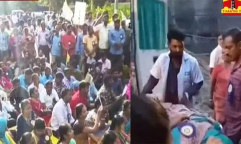 இடைநிலை ஆசிரியர்கள் உண்ணாவிரத போராட்டம் - 17 ஆசிரியர்கள் மயக்கம்