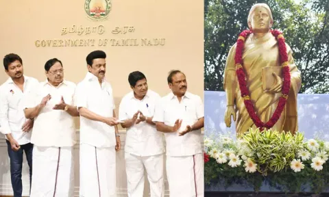 கடலூரில் சுதந்திரப் போராட்ட வீராங்கனை அஞ்சலை அம்மாள் சிலை: முதல்-அமைச்சர் திறந்து வைத்தார்