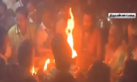 திருவண்ணாமலை அண்ணாமலையார் கோவிலில் பரணி தீபம் ஏற்றம்: திரளான பக்தர்கள் பங்கேற்பு