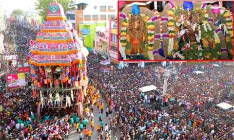 மதுரை சித்திரை திருவிழா தேரோட்டம் கோலாகலம்... ஆயிரக்கணக்கான பக்தர்கள் பங்கேற்பு