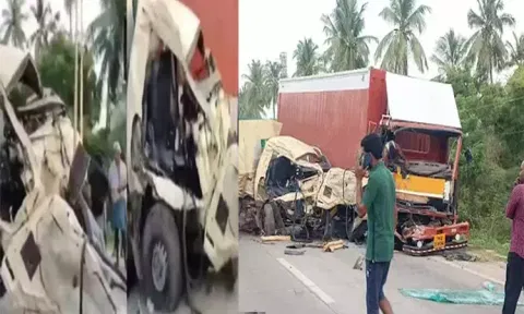 ஆந்திராவில் 2 லாரிகள் மோதியதில் 6 பேர் பலி