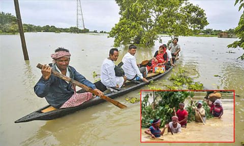 அசாம் வெள்ளம்; பலி எண்ணிக்கை 84 ஆக உயர்வு