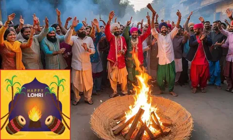 பஞ்சாப் மாநிலத்தின் பாரம்பரிய அறுவடைத் திருநாள் 'லோஹ்ரி'