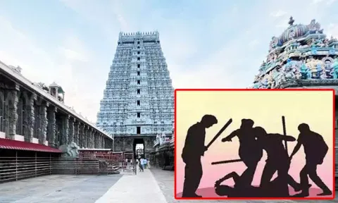 அண்ணாமலையாரை தரிசிக்க குறுக்கு வழியில் சென்ற பக்தர்கள் - தட்டிக்கேட்ட ஊழியர் மீது தாக்குதல்