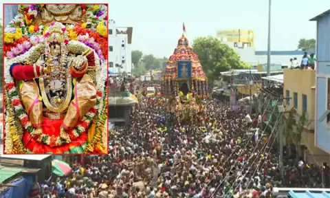 சமயபுரம் மாரியம்மன் கோவில் சித்திரை தேரோட்டம்... லட்சக்கணக்கான பக்தர்கள் தரிசனம்