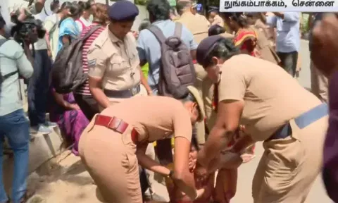 சென்னை டிபிஐ வளாகத்தில் பகுதிநேர ஆசிரியர்கள் தொடர் போராட்டம்