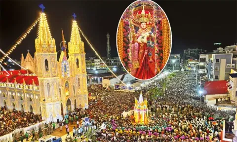 வேளாங்கண்ணி புனித ஆரோக்கிய மாதா பேராலய பெரிய தேர்பவனி: பல்லாயிரக்கணக்கானோர் பங்கேற்பு