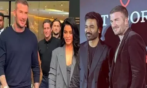 கால்பந்து வீரர் டேவிட் பெக்கமுடன் நடிகை சமந்தா; வைரலாகும் வீடியோ