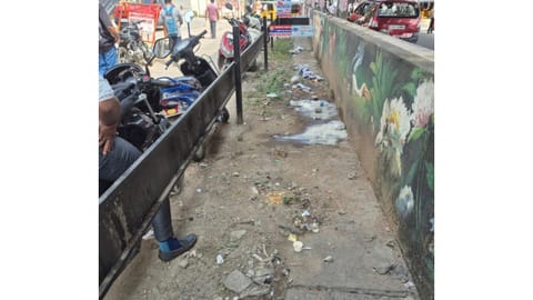 Barricaded service road behind Chromepet bus stop 