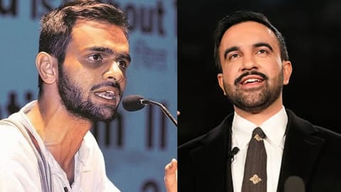 (L-R) Umar Khalid, Zohran Mamdani
