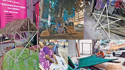 A few bamboo products on the streets of Purasawalkam