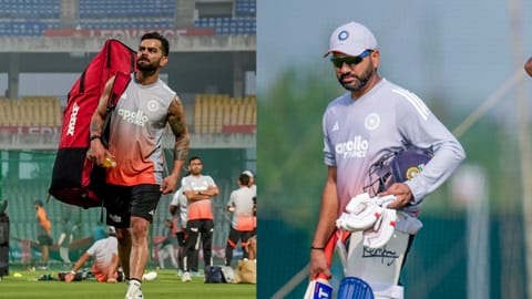 (L-R) Virat Kohli, Rohit Sharma
