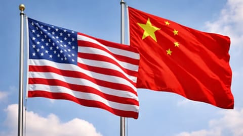 USA, China flag